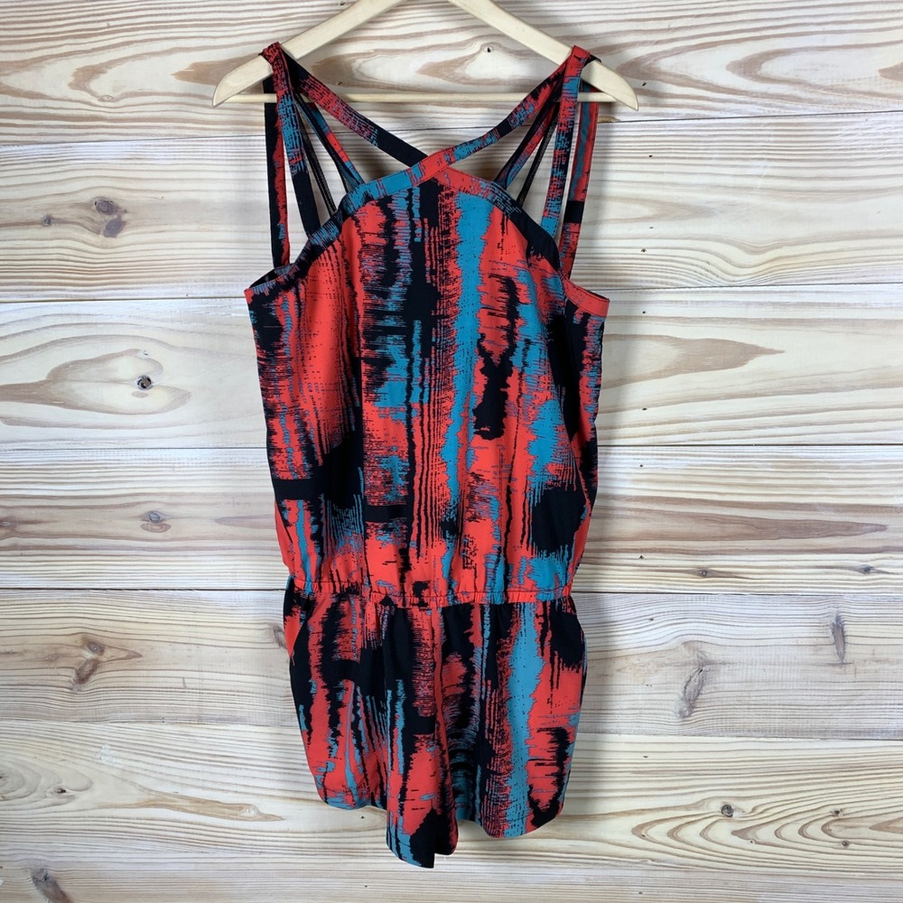 Fabletics Liza Romper Womens Medium Abstract Strappy Caged Back‎
